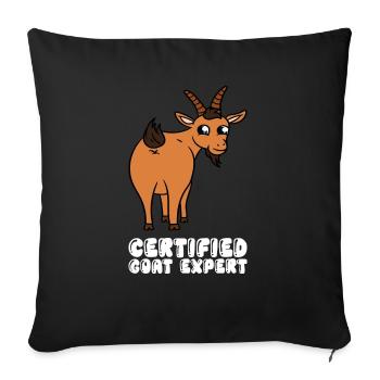 Expert certifié en chèvre - Housse de coussin décorative 45 x 45 cm - noir - Devant