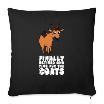 Finally retired and time for the goats - Sofa pillowcase 17,3'' x 17,3'' (45 x 45 cm) - black - Front