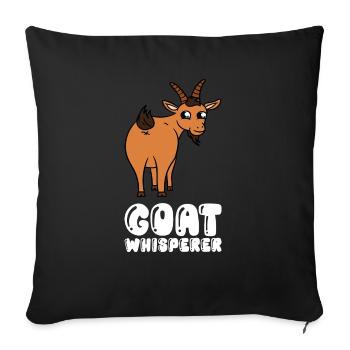 Chuchoteur de chèvre - Housse de coussin décorative 45 x 45 cm - noir - Devant