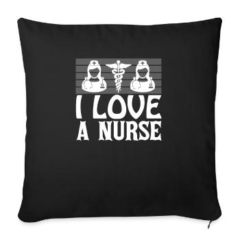 I love a nurse - Sofa pillowcase 17,3'' x 17,3'' (45 x 45 cm) - black - Front