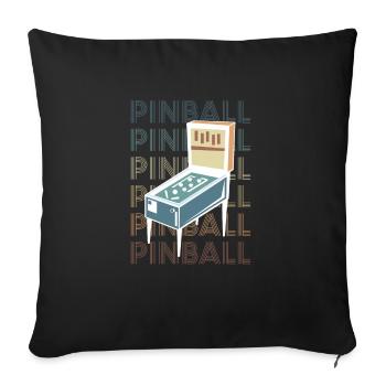 Vintage Retro Pinball Shirt Cadeau - Housse de coussin décorative 45 x 45 cm - noir - Devant