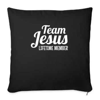 Team Jesus Lifetime Member Christian Jesus - Sofa pillowcase 17,3'' x 17,3'' (45 x 45 cm) - black - Front