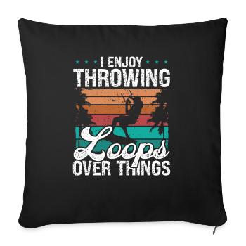 Kiteboarder throwing Loops Kite Kiteboarding - Sofakissenbezug 45 x 45 cm - Schwarz - Vorne