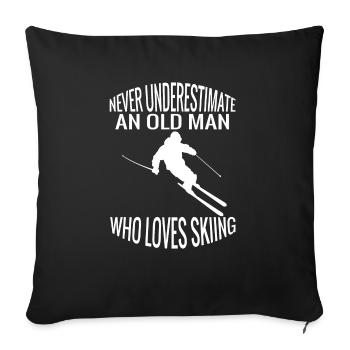 Skifahrer Wintersport Skifahren Ski Skilanglauf - Sofakissenbezug 45 x 45 cm - Schwarz - Vorne