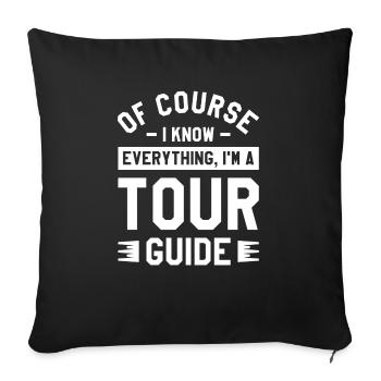 Bien sûr, je sais tout, je suis un guide touristique - Housse de coussin décorative 45 x 45 cm - noir - Devant