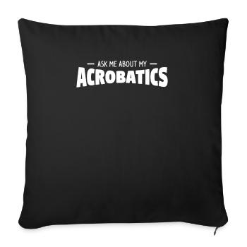 Demandez-moi à propos de ma gymnastique acrobatique Gymnastique - Housse de coussin décorative 45 x 45 cm - noir - Devant