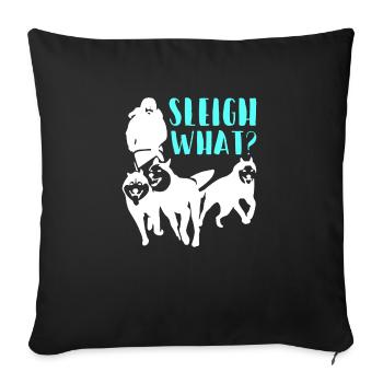 Alaska Sled Dogs Sleigh What? - Sofa pillowcase 17,3'' x 17,3'' (45 x 45 cm) - black - Front