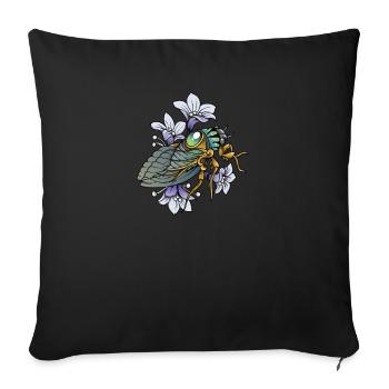 Zikade I Insektenforscher Insekten Motiv für - Sofakissenbezug 45 x 45 cm - Schwarz - Vorne