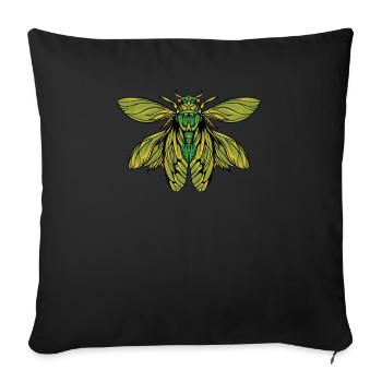 Zikade I Insektenforscher Insekten Motiv für - Sofakissenbezug 45 x 45 cm - Schwarz - Vorne