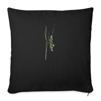 Grashüpfer I Zikade Insekten Motiv für - Sofakissenbezug 45 x 45 cm - Schwarz - Vorne