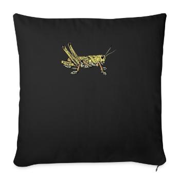 Grashüpfer I Zikade Insekten Motiv für - Sofakissenbezug 45 x 45 cm - Schwarz - Vorne
