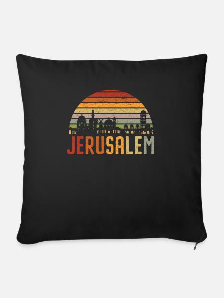 Jerusalem Jüdisches Land Israelitisches Israel - Sofakissenbezug 45 x 45 cm - Schwarz