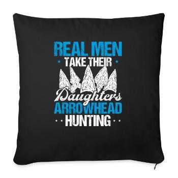 Arrowhead Hunting Real Men Artifact Collector - Sofakissenbezug 45 x 45 cm - Schwarz - Vorne