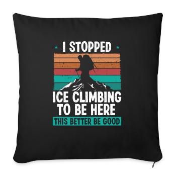 Ice Climber Stopped Ice to be here Nature Lover - Sofakissenbezug 45 x 45 cm - Schwarz - Vorne