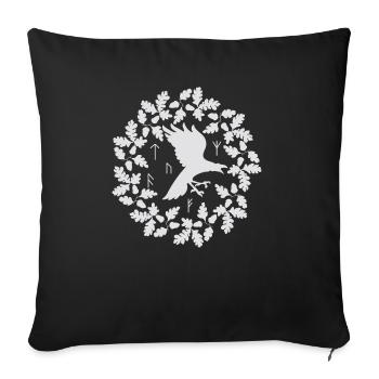 Viking characters Raven Celts Nordic symbols - Sofa pillowcase 17,3'' x 17,3'' (45 x 45 cm) - black - Front