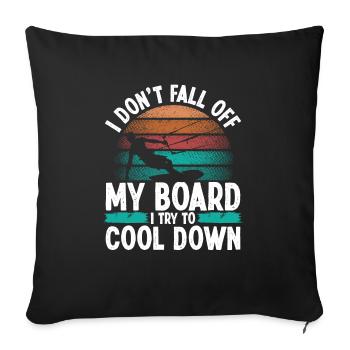 I don't fall down Funny Kiteboarder Vintage KiteI d - Sofa pillowcase 17,3'' x 17,3'' (45 x 45 cm) - black - Front