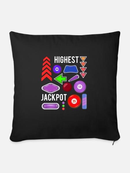 Highest Jackpot Pinball Shirt - Sofakissenbezug 45 x 45 cm - Schwarz