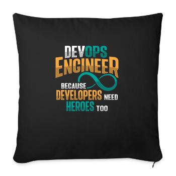 Sys-Admin Developer Devops Engineer - Sofa pillowcase 17,3'' x 17,3'' (45 x 45 cm) - black - Front
