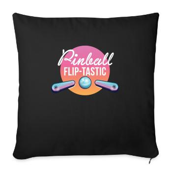 Flipper Flip-Tastic Shirt Cadeau Flipper Machine - Housse de coussin décorative 45 x 45 cm - noir - Devant