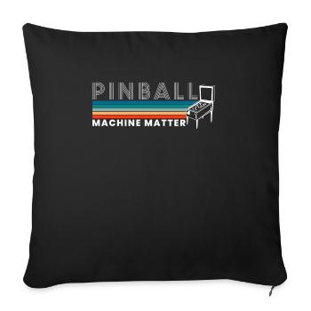 Flippball Machine Matter Shirt Flipperautomat Rétro - Housse de coussin décorative 45 x 45 cm - noir - Devant