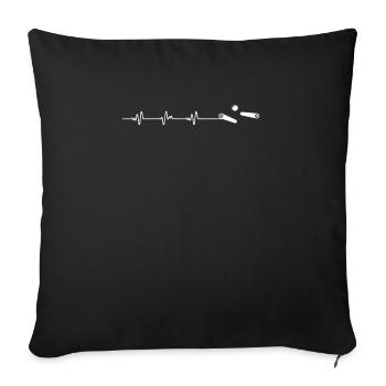 Heartbeat HeartLine Heart Rate Pinball Shirt - Housse de coussin décorative 45 x 45 cm - noir - Devant