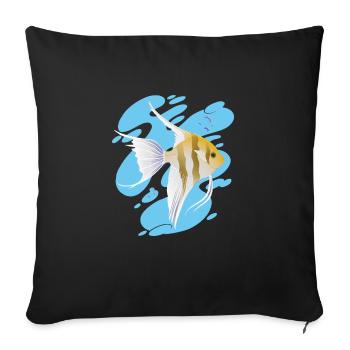 Cool AngelFish Aquarium Sea Coral Reef Ocean - Sofa pillowcase 17,3'' x 17,3'' (45 x 45 cm) - black - Front