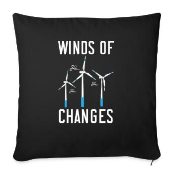 Winds Of Change Renewable Energy Windtech Windmill - Sofa pillowcase 17,3'' x 17,3'' (45 x 45 cm) - black - Front