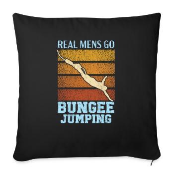 Echte Herren gehen Bungee Jumping Bungee Jumper - Sofakissenbezug 45 x 45 cm - Schwarz - Vorne