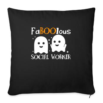 FaBOOlous Social Worker T-Shirt Cadeau - Housse de coussin décorative 45 x 45 cm - noir - Devant