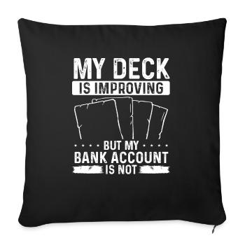 Jeu de cartes à collectionner le jeu de compte bancaire Deck - Housse de coussin décorative 45 x 45 cm - noir - Devant