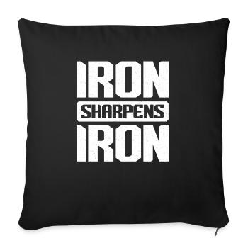 Iron Sharpens Iron Christian Workout Iron - Sofa pillowcase 17,3'' x 17,3'' (45 x 45 cm) - black - Front