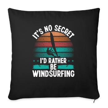 Vintage c’est pas un secret Rig Windboard WindsurfingVin - Housse de coussin décorative 45 x 45 cm - noir - Devant