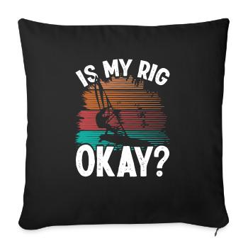 Vintage Funny Is my Rig okay Windsurfing - Sofakissenbezug 45 x 45 cm - Schwarz - Vorne