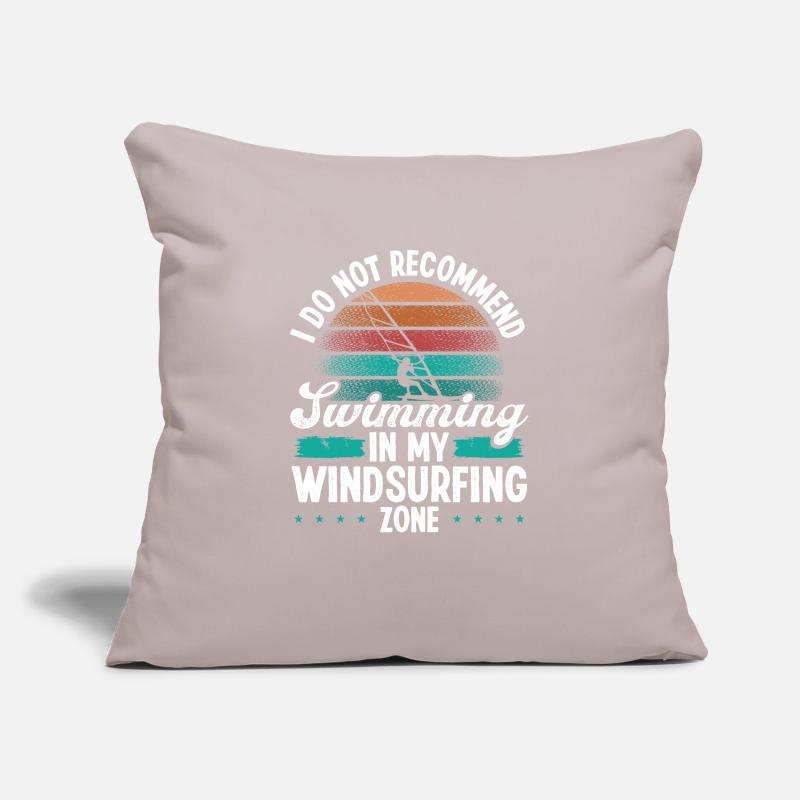 Drôle Ne recommande pas Windsurfing Zone Housse de coussin décorative 45 x 45 cm