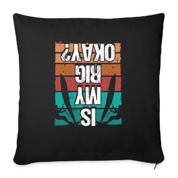 Humor Is my Rig okay Funny Vintage Windsurfing - Sofakissenbezug 45 x 45 cm - Schwarz - Vorne