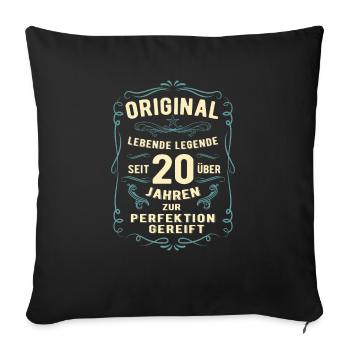 Original seit über 20 Jahren Geburtstag Geburt - Sofakissenbezug 45 x 45 cm - Schwarz - Vorne