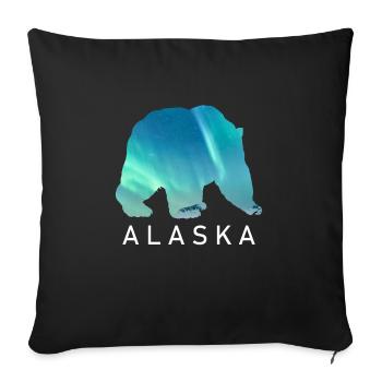 Alaska Gift USA Nature Bear Denali Grizzly Forest - Sofa pillowcase 17,3'' x 17,3'' (45 x 45 cm) - black - Front
