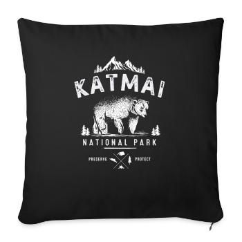 Alaska Tshirt Hommes Femmes Enfants USA Pôle Nord - Housse de coussin décorative 45 x 45 cm - noir - Devant