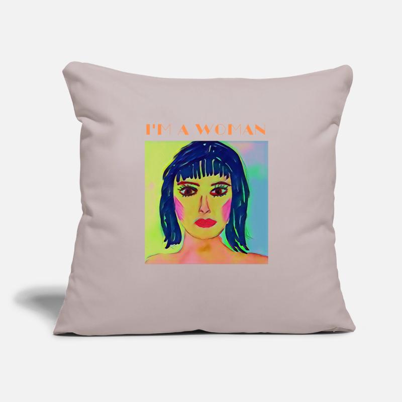 Ich bin eine Frau, cis oder trans, was auch immer Sofakissenbezug 45 x 45 cm