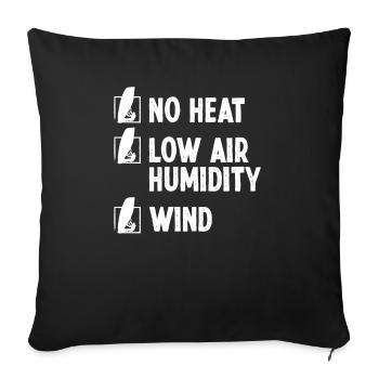 Pas de chaleur Faible humidité de l’air Vent Planche à voile - Housse de coussin décorative 45 x 45 cm - noir - Devant