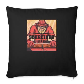 Charpentier Charpentier Boiserie Scie Circulaire - Housse de coussin décorative 45 x 45 cm - noir - Devant
