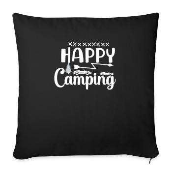 Bonne chemise de randonnée de camping - Housse de coussin décorative 45 x 45 cm - noir - Devant