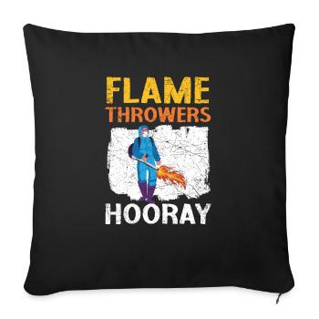 Lance-flammes Hourra Lance-flammes Arme de tir - Housse de coussin décorative 45 x 45 cm - noir - Devant