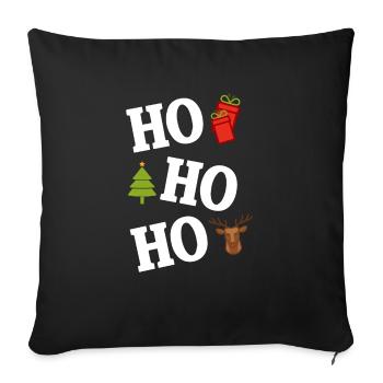 Ho ho ho Ugly Christmas Sweater - Sofakissenbezug 45 x 45 cm - Schwarz - Vorne