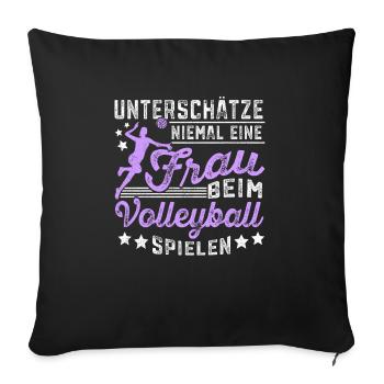Volleyball Volleyballspieler Geschenk - Sofakissenbezug 45 x 45 cm - Schwarz - Vorne