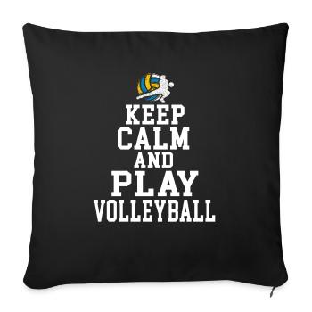 Keep Clam And Play Volleyball Fan Geschenk - Sofakissenbezug 45 x 45 cm - Schwarz - Vorne