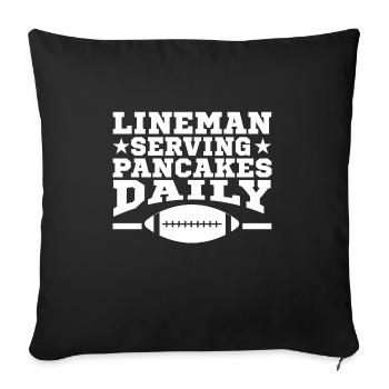 Lineman sert des crêpes tous les jours - Housse de coussin décorative 45 x 45 cm - noir - Devant