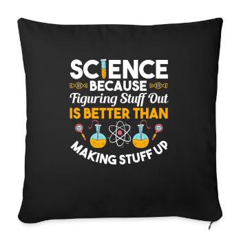 La science parce que la drôle de tribu geek - Housse de coussin décorative 45 x 45 cm - noir - Devant
