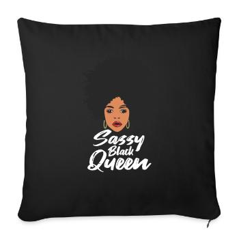 Sassy Black Queen Stolze Afroamerikanische Frauen - Sofakissenbezug 45 x 45 cm - Schwarz - Vorne