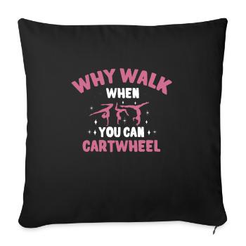 Pourquoi marcher quand on peut faire des acrobaties à vélo - Housse de coussin décorative 45 x 45 cm - noir - Devant
